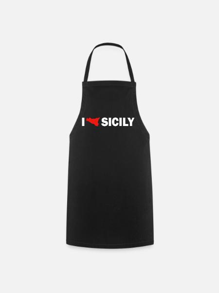 I love Sicily - Kochschürze - Schwarz