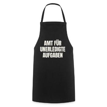 Amt für unerledigte Aufgaben - Beamter Spruch - Kochschürze - Schwarz - Vorne - AI Model Male 185 dark (185cm)
