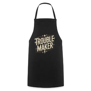Troublemaker Frechdachs Rabauke Geschwister Kinder - Kochschürze - Schwarz - Vorne - AI Model Male 185 dark (185cm)