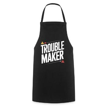 Troublemaker Frechdachs Rabauke Geschwister Kinder - Kochschürze - Schwarz - Vorne - AI Model Male 185 dark (185cm)