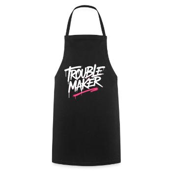 Troublemaker Frechdachs Rabauke Geschwister Kinder - Kochschürze - Schwarz - Vorne - AI Model Male 185 dark (185cm)