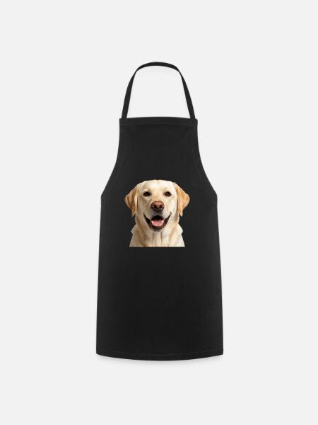 Glücklicher beige Labradorhund - Kochschürze - Schwarz