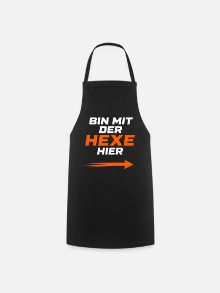 Bin mit der Hexe hier - Kochschürze - Schwarz