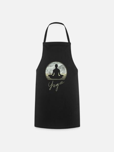 Yoga Vintage Design für Meditation oder Pilates - Kochschürze - Schwarz