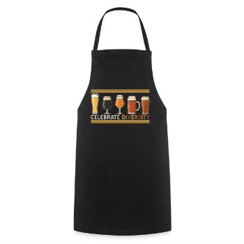 Craft Beer Vintage feiert Vielfalt und Hausbrauerei - Kochschürze - Schwarz - Vorne - AI Model Male 185 dark (185cm)
