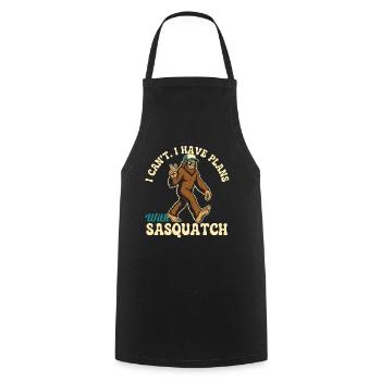 Ich habe Pläne mit Sasquatch – Bigfoot Humor - Kochschürze - Schwarz - Vorne - AI Model Male 185 dark (185cm)