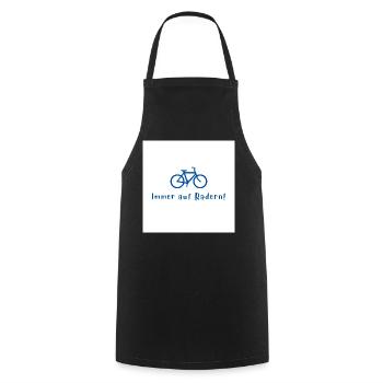 Immer auf Rädern Fahrraddesign - Kochschürze - Schwarz - Vorne - AI Model Male 185 dark (185cm)
