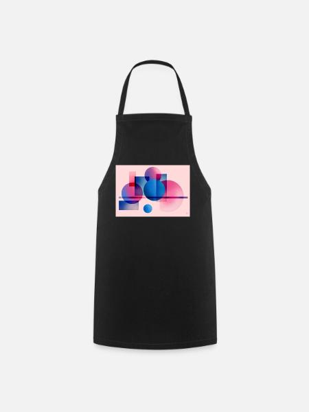 Abstrakte Blau-Pink-Geometrie - Kochschürze - Schwarz