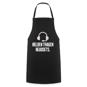 Helden Tragen Headsets Motiv - Kochschürze - Schwarz - Vorne - AI Model Male 185 dark (185cm)