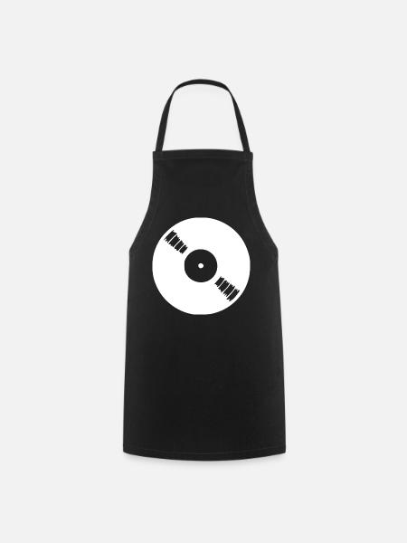Retro Schallplatte DJ Geschenk - Kochschürze - Schwarz