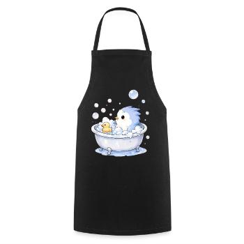 Pieps badet - Kochschürze - Schwarz - Vorne - AI Model Male 185 dark (185cm)