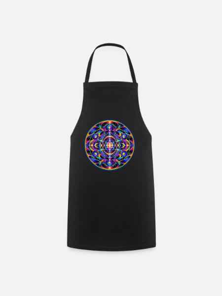 Geometrie Mandala - Kochschürze - Schwarz