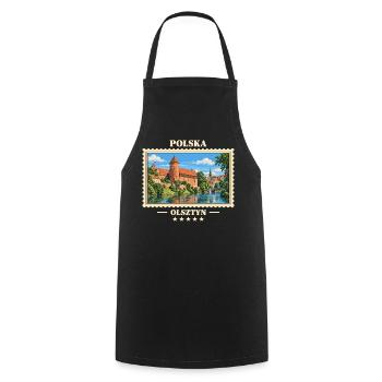 Polska Olsztyn Vintage Reisemarke - Kochschürze - Schwarz - Vorne - AI Model Male 185 dark (185cm)