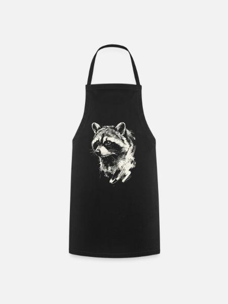Frecher Waschbär - Kochschürze - Schwarz
