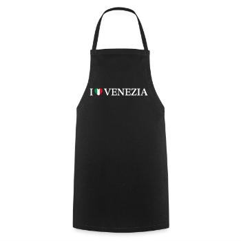 I love Venezia Italien Venedig - Kochschürze - Schwarz - Vorne - AI Model Male 185 dark (185cm)