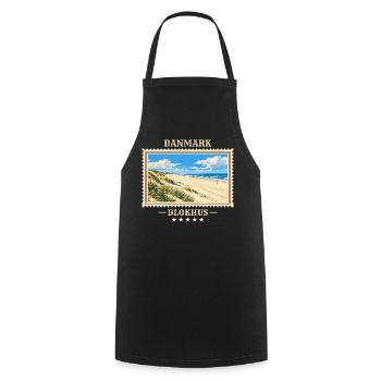 Danmark Blokhus Vintage Reisemarke - Kochschürze - Schwarz - Vorne - AI Model Male 185 dark (185cm)