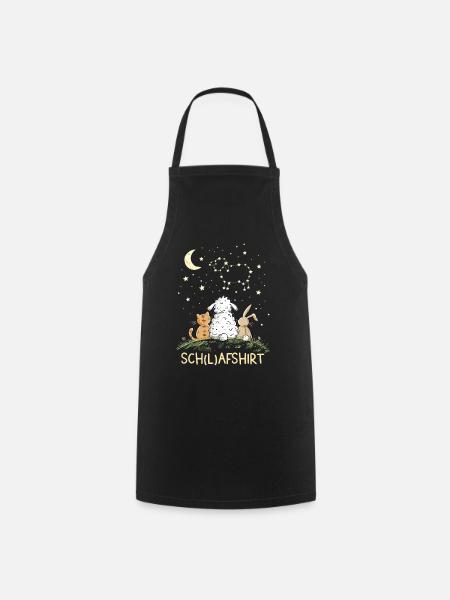 Schlafshirt Schafshirt Schaf Katze Hase Sternbild - Kochschürze - Schwarz