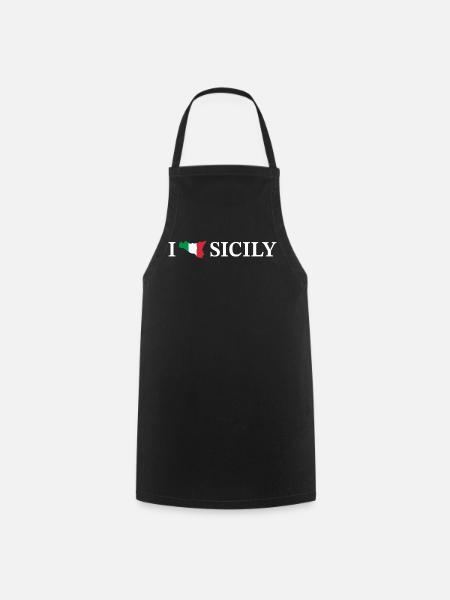 I love Sicily Italien - Kochschürze - Schwarz