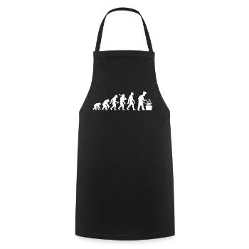 Koch Evolution Für Chefkoch Köchin Chef - Kochschürze - Schwarz - Vorne - AI Model Male 185 dark (185cm)