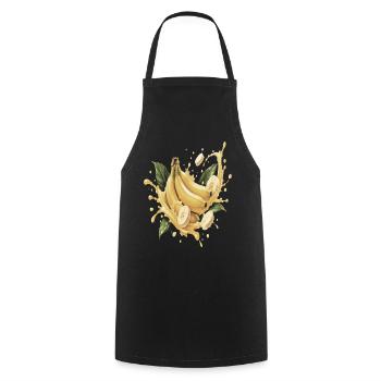 Gelbe Banane Tropische Frucht-Spritzkunst - Kochschürze - Schwarz - Vorne - AI Model Male 185 dark (185cm)