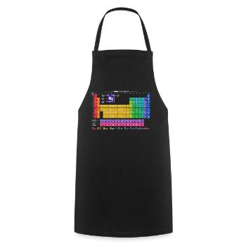 Periodensystem Farbpalette - Kochschürze - Schwarz - Vorne - AI Model Male 185 dark (185cm)