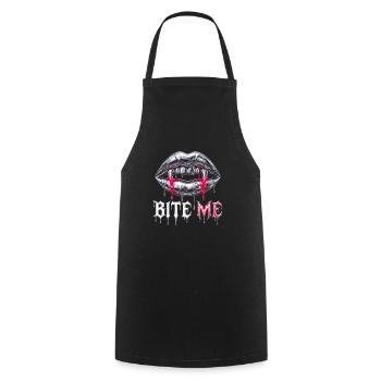 Bite Me – Y2K Liquid Chrome Edgy Streetwear - Kochschürze - Schwarz - Vorne - AI Model Male 185 dark (185cm)