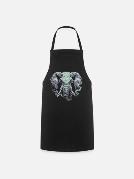 Elefant, der Zigarre rauchend - Kochschürze - Schwarz