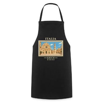 Italien Lecce Vintage Reisemarke - Kochschürze - Schwarz - Vorne - AI Model Male 185 dark (185cm)
