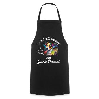 Bunter Jack Russell Splash - Kochschürze - Schwarz - Vorne - AI Model Male 185 dark (185cm)