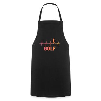 Golf herzschlag golfer golfspieler - Kochschürze - Schwarz - Vorne - AI Model Male 185 dark (185cm)