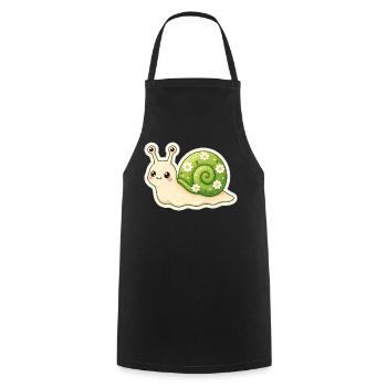Garden Snail Smile – Garten Schnecke Lächeln - Kochschürze - Schwarz - Vorne - AI Model Male 185 dark (185cm)