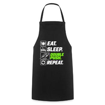 Eat Sleep Double Push Repeat Skate - Kochschürze - Schwarz - Vorne - AI Model Male 185 dark (185cm)
