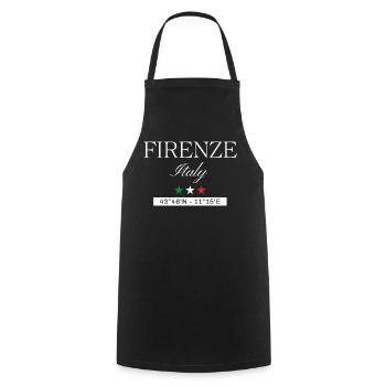 Florenz Italien Souvenir – Reise minimalistisch - Kochschürze - Schwarz - Vorne - AI Model Male 185 dark (185cm)