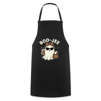 Boo-Jee-Geist Lustiges Schicker Halloween-Design - Kochschürze - Schwarz - Vorne - AI Model Male 185 dark (185cm)
