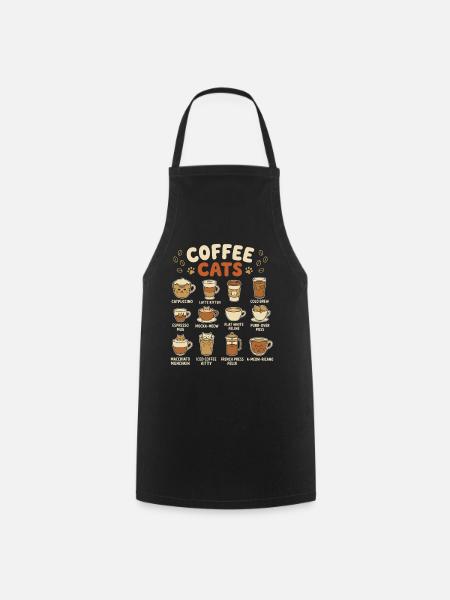 KaffeeKatzen Kollektion - Kochschürze - Schwarz