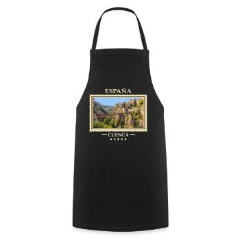 Spanien Cuenca Vintage Reisemarke - Kochschürze - Schwarz - Vorne - AI Model Male 185 dark (185cm)