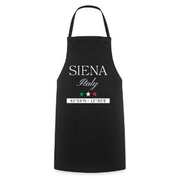 Siena Italien Souvenir – Reise minimalistisch - Kochschürze - Schwarz - Vorne - AI Model Male 185 dark (185cm)