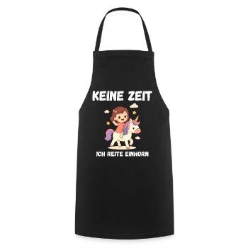 Keine Zeit: Ich Reite Einhorn - Kochschürze - Schwarz - Vorne - AI Model Male 185 dark (185cm)