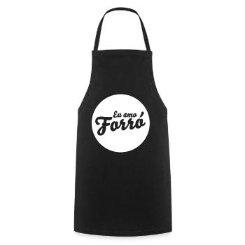 Eu Amo Forro – Schlichtes Forro Statement - Kochschürze - Schwarz - Vorne - AI Model Male 185 dark (185cm)
