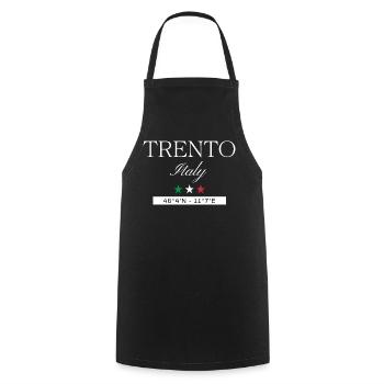 Trient Italien Souvenir – Reise minimalistisch - Kochschürze - Schwarz - Vorne - AI Model Male 185 dark (185cm)