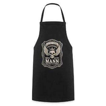 Ich bin dieser legendärer böse alte Mann Spruch - Kochschürze - Schwarz - Vorne - AI Model Male 185 dark (185cm)
