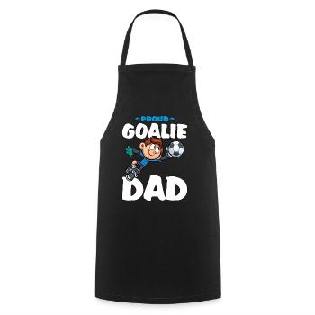 Proud Goalie Dad Stolzer Torwart Papa Fußball - Kochschürze - Schwarz - Vorne - AI Model Male 185 dark (185cm)