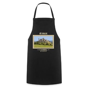 Irland Cashel Vintage Reisemarke - Kochschürze - Schwarz - Vorne - AI Model Male 185 dark (185cm)