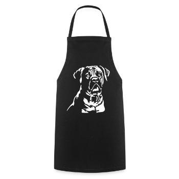 Boerboel Kopf "Black Edition" - Kochschürze - Schwarz - Vorne - AI Model Male 185 dark (185cm)