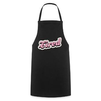 Tired Pink Retro Script Logo - Kochschürze - Schwarz - Vorne - AI Model Male 185 dark (185cm)