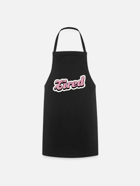 Tired Pink Retro Script Logo - Kochschürze - Schwarz