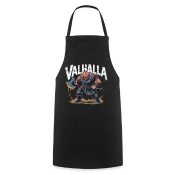  Valhalla Wikinger Krieger Nordische Mythologie - Kochschürze - Schwarz - Vorne - AI Model Male 185 dark (185cm)