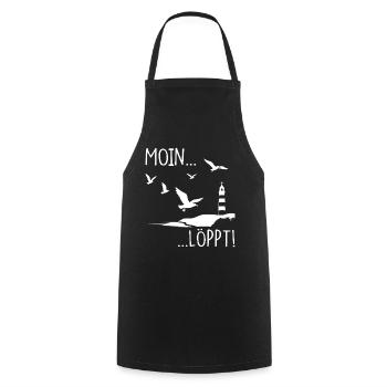 Moin Leuchtturm Möwen Küste Maritimes Geschenk - Kochschürze - Schwarz - Vorne - AI Model Male 185 dark (185cm)