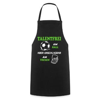 Fußball Fussball Talentfrei am Ball Tresen Bier - Kochschürze - Schwarz - Vorne - AI Model Male 185 dark (185cm)