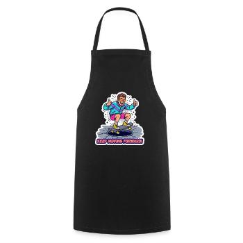 Retro 90er Skater Boy Cartoon-Streetwear-Kunst - Kochschürze - Schwarz - Vorne - AI Model Male 185 dark (185cm)
